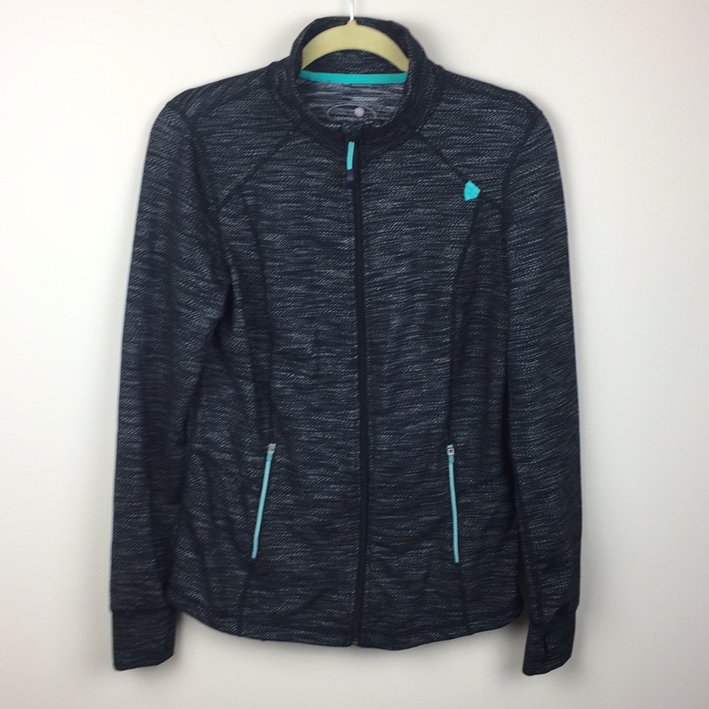 Tangerine - Long Sleeve Full Zip Up Active Jacket
